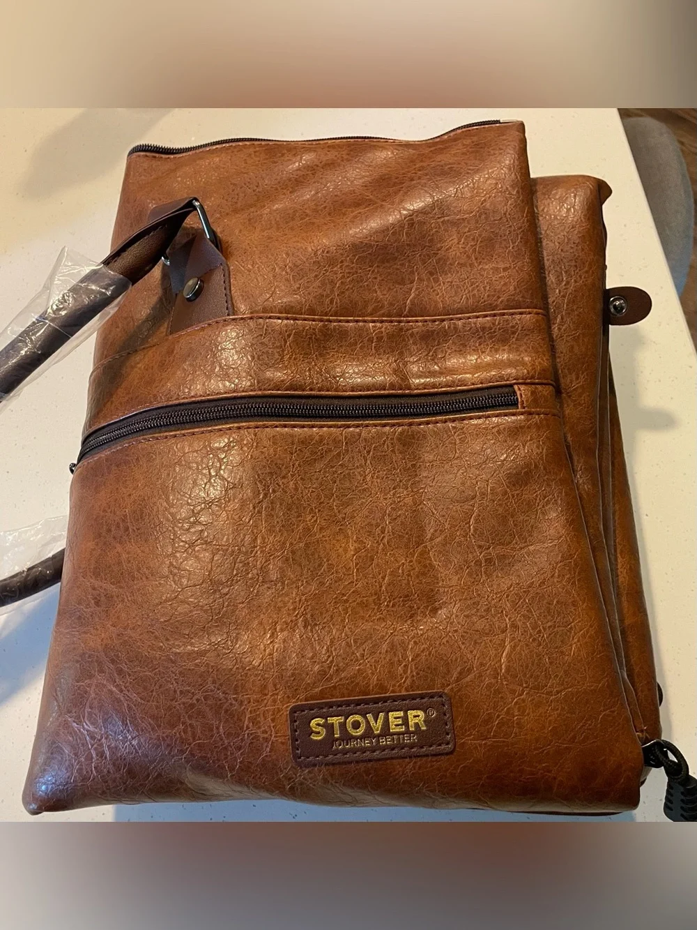 Stover Brown Leatherette Garment Suit Bag
